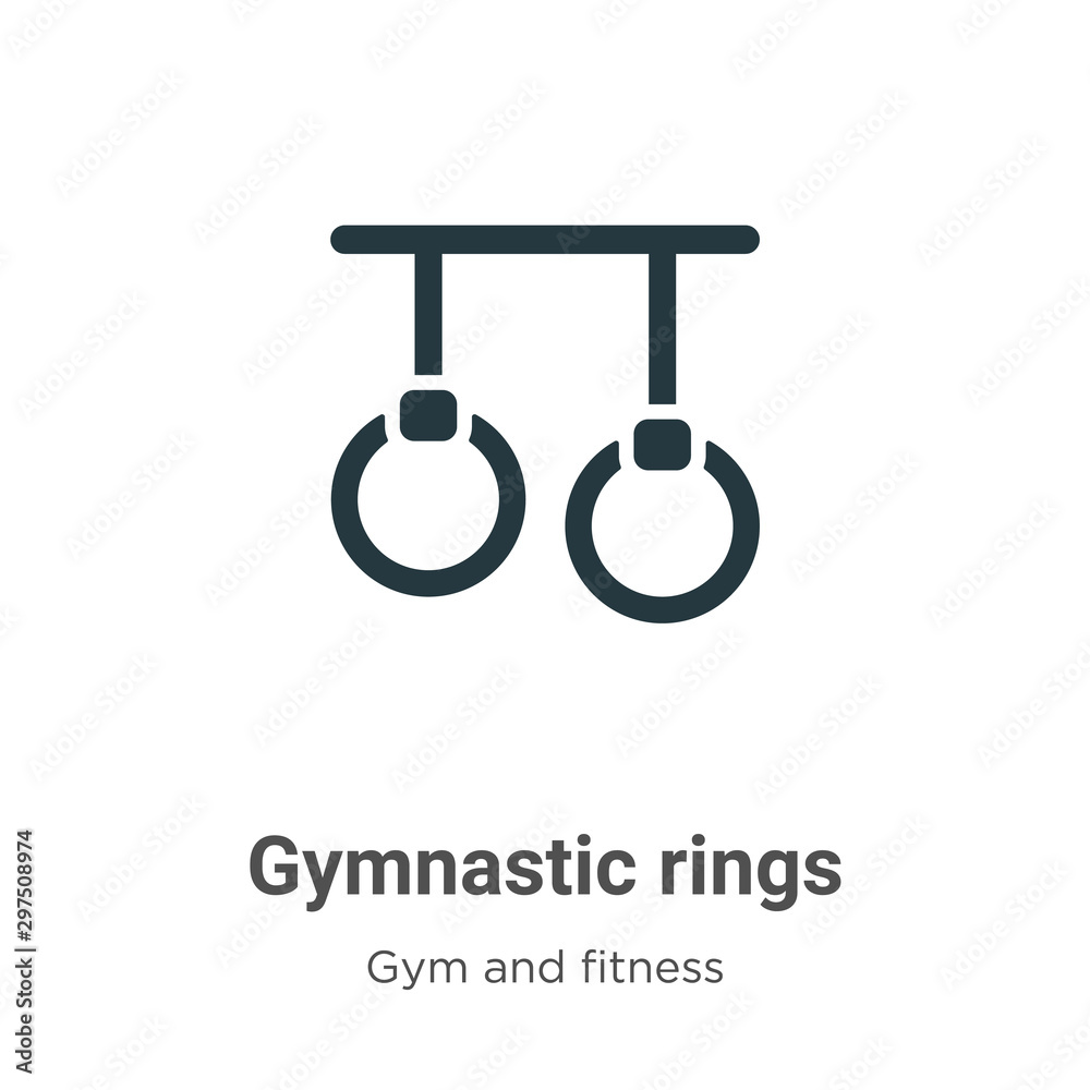 Gymnastic rings vector icon on white background. Flat vector gymnastic ...