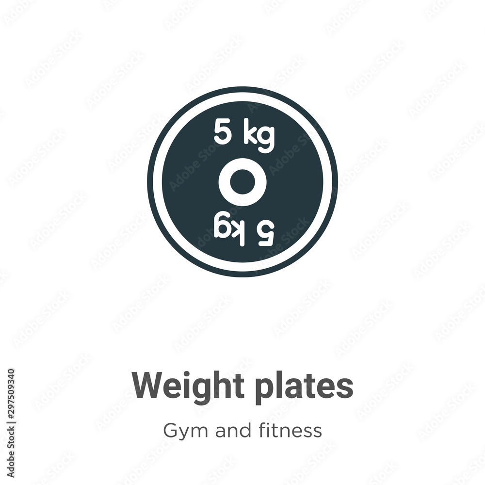 Weight plates vector icon on white background. Flat vector weight
