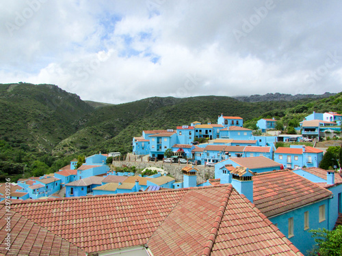 Beautiful azure village Juzcar, Spain photo