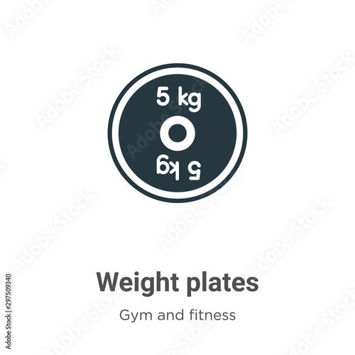 Weight plates vector icon on white background. Flat vector weight plates icon symbol sign from modern gym and fitness collection for mobile concept and web apps design.