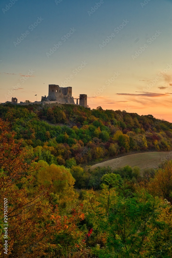 Csesznek medieval castle ruins in Hungary