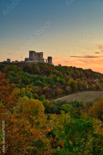 Csesznek medieval castle ruins in Hungary