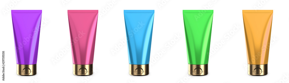 Cream or lotion tube isolated on white. Plastic blank mockup container for gel, lotion.cosmetics etc. Gold cap. Cream or lotion tube isolated on white. Plastic blank mockup container for gel, lotion.cosmetics etc. Gold cap.