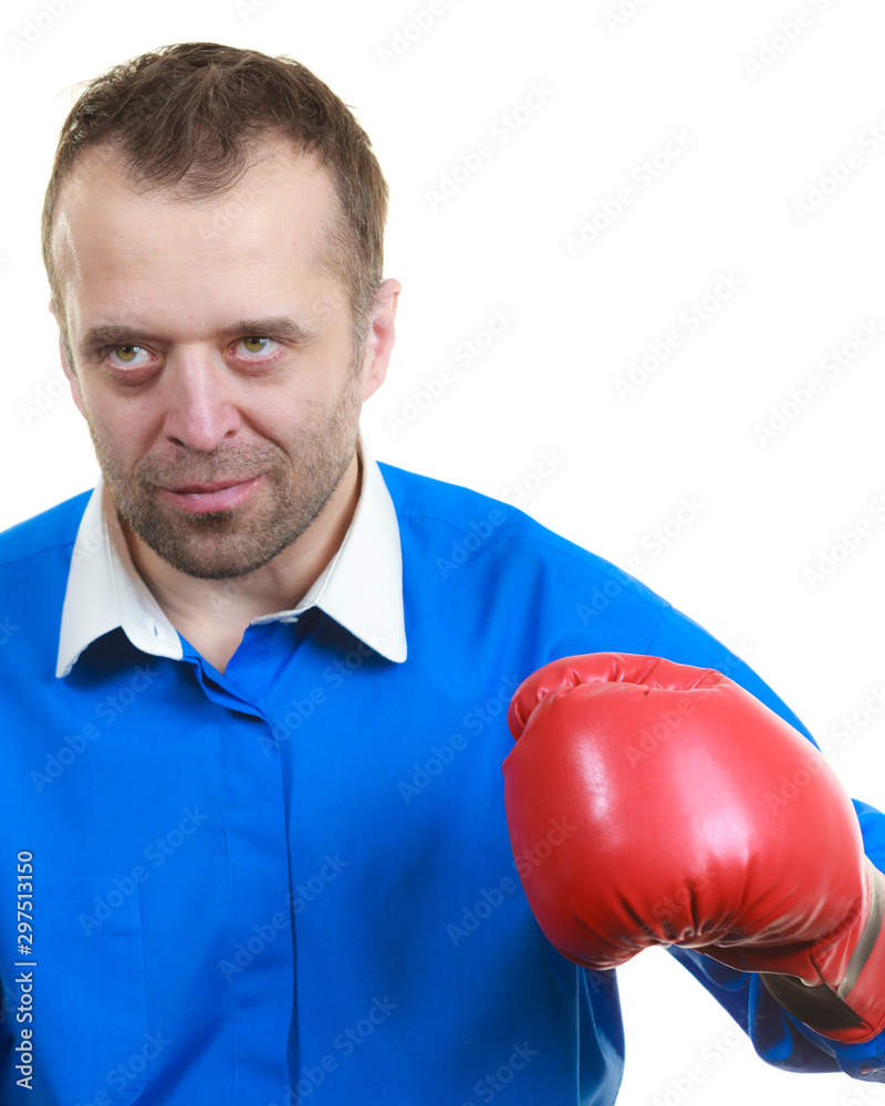 Business man ready to fight boxing Business man ready to fight boxing