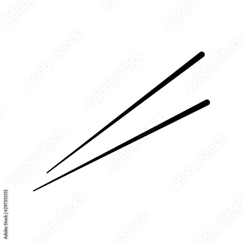 Chopstick vector chinese sushi isolated black white japanese chop food stick. Japan wooden bamboo stick.