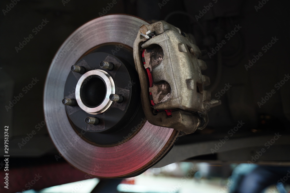 Fototapeta premium Car's disc brake details