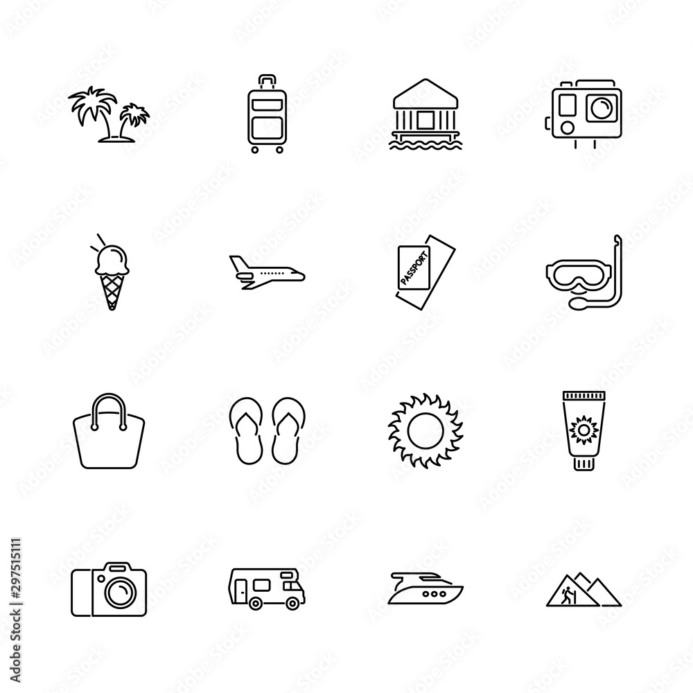 Tourism - Flat Vector Icons Tourism - Flat Vector Icons