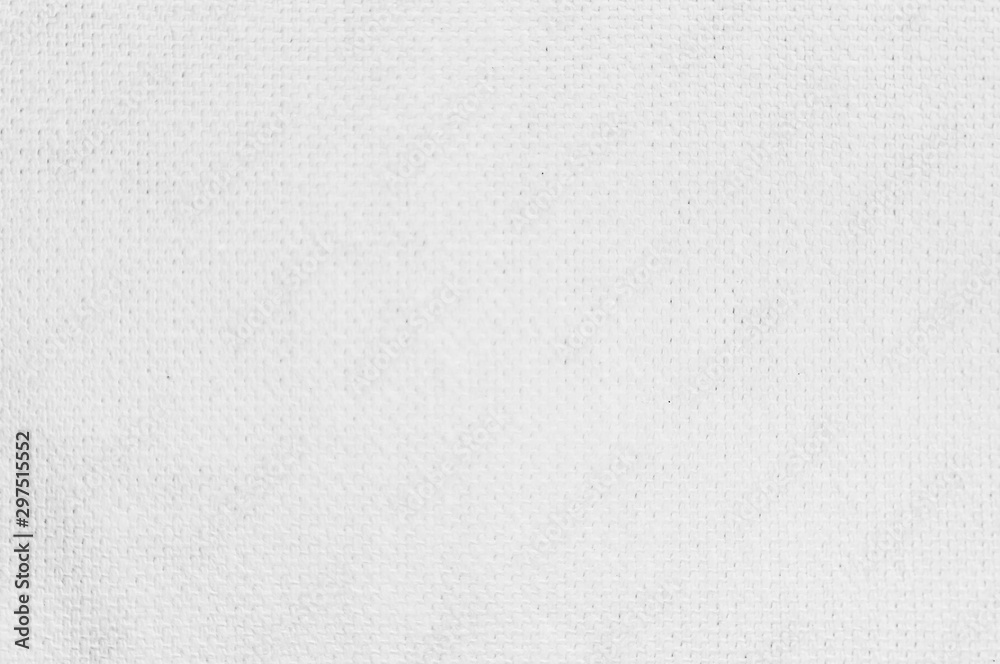 Obraz premium White abstract cotton towel mock up template fabric on background. Cloth Wallpaper of artistic grey wale linen canvas. Cloth Blanket or Curtain of pattern and copy space for text decoration.