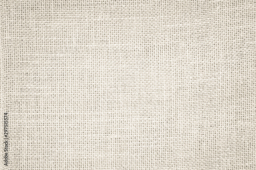 Cream Hemp rope texture background. Haircloth or blanket wale linen wallpaper. Rustic sackcloth canvas fabric texture in natural. Natural vintage linen burlap weaving, Old beige carpet background.