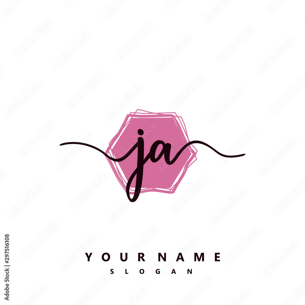 JA Initial handwriting logo vector JA Initial handwriting logo vector