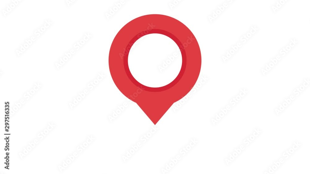 Red map marker icon. Loop animation on white background. 4K resolution. Red map marker icon. Loop animation on white background. 4K resolution.