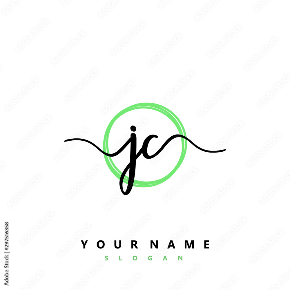 JC Initial handwriting logo vector JC Initial handwriting logo vector