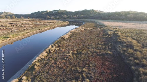 Aerial view of the Powlett river and surrounding vegetation in Gippsland 4k photo