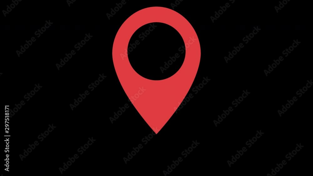 Red map marker icon. Looped animation with alpha channel. 4K resolution. Red map marker icon. Looped animation with alpha channel. 4K resolution.