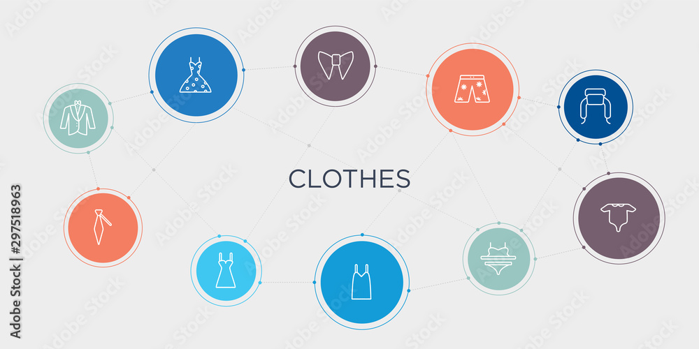 clothes 10 stroke points round design. dinner jacket, cravat, chemise, camisole round concept icons.. clothes 10 stroke points round design. dinner jacket, cravat, chemise, camisole round concept icons..