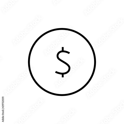 Fotografie Coin Dolor icon vector illustration on white background