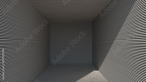 Modern architecture background straight line abstract interior design open space 3D renderings