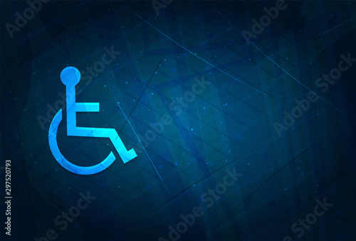 Wheelchair handicap icon futuristic digital abstract blue background