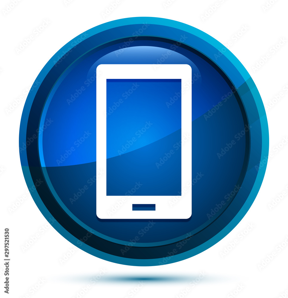 Smartphone icon elegant blue round button illustration Smartphone icon elegant blue round button illustration