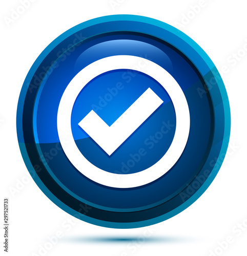 Check box icon elegant blue round button illustration