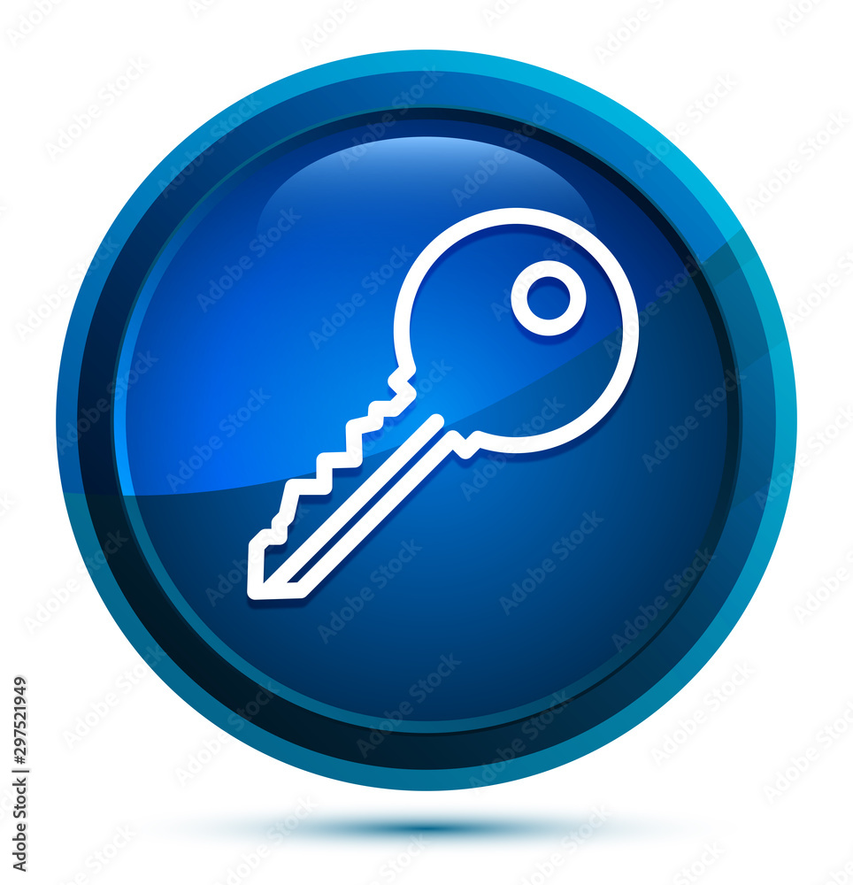 Key icon elegant blue round button illustration Key icon elegant blue round button illustration