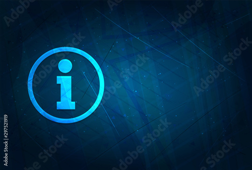 Info icon futuristic digital abstract blue background