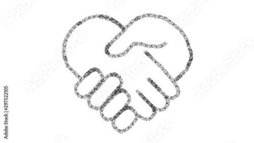 heart-shaped hand icon designed with drawing style on chalkboard, animated footage ideal for compositing and motiongrafics