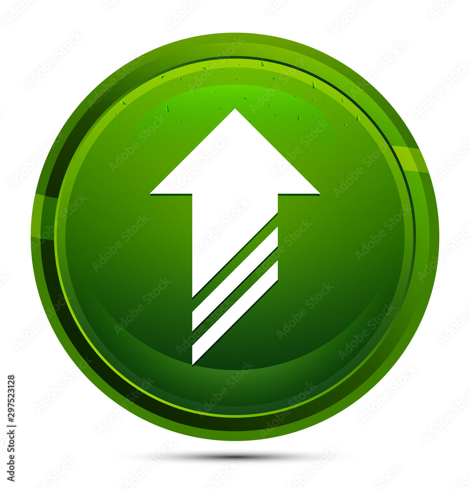 Upload icon glassy green round button illustration Upload icon glassy green round button illustration