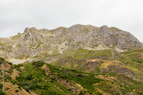 A hiking trail in Babia mountains of Leon province in Spain