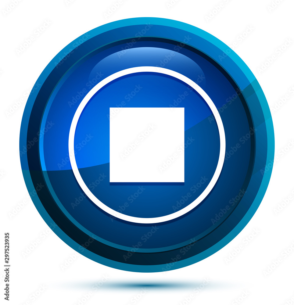 Stop play icon elegant blue round button illustration Stop play icon elegant blue round button illustration