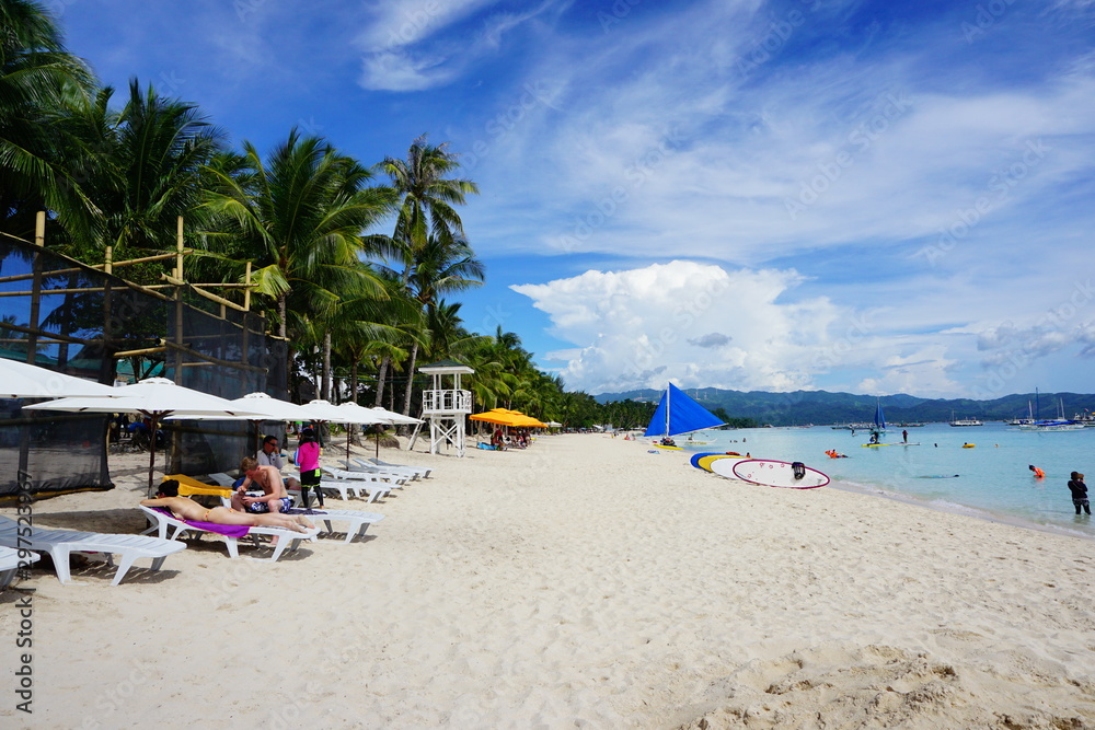 white sand beach in Boracay Philippines