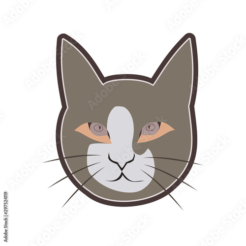 Cute cat vector on white background
