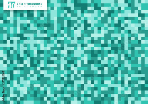 Green turquoise mosaic seamless pattern background and texture.