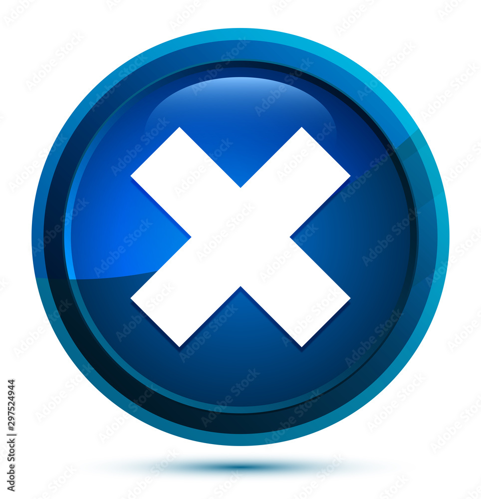 Cross icon elegant blue round button illustration Cross icon elegant blue round button illustration