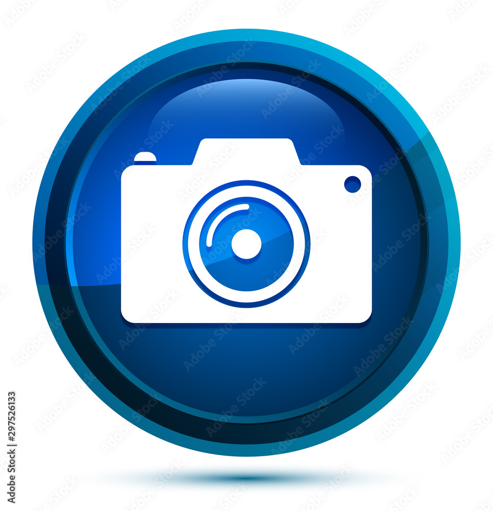 Camera icon elegant blue round button illustration Camera icon elegant blue round button illustration