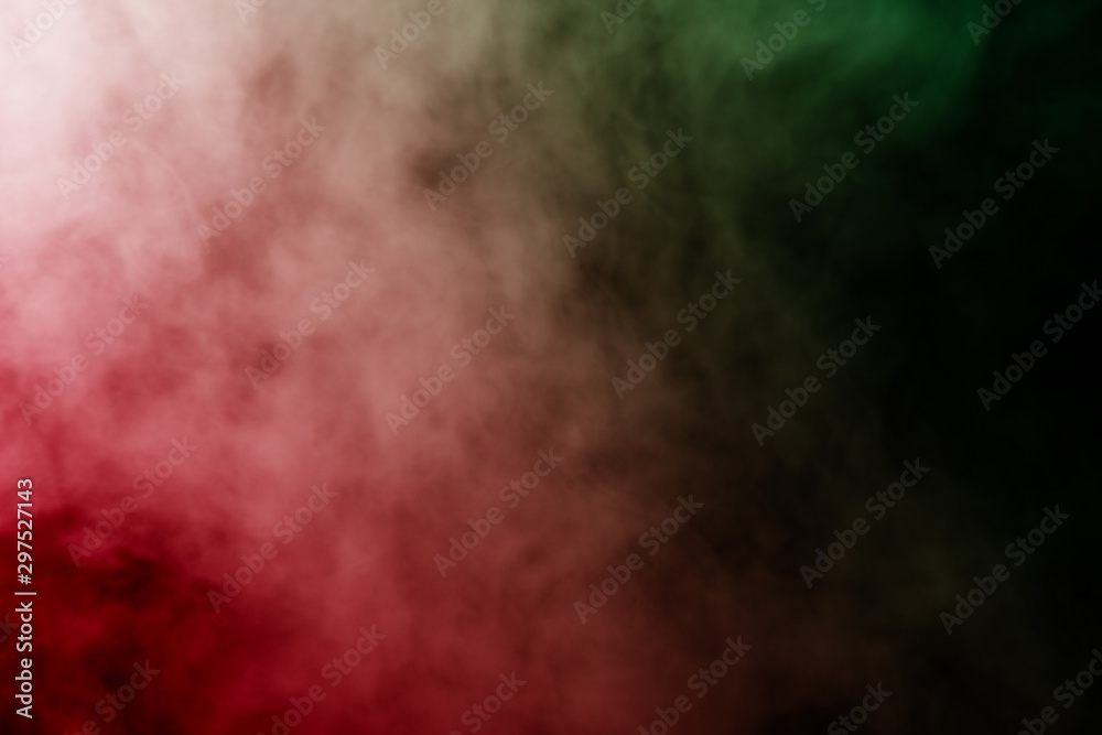 Abstract smoke isolated on black background,Rainbow powder,Out of focus
