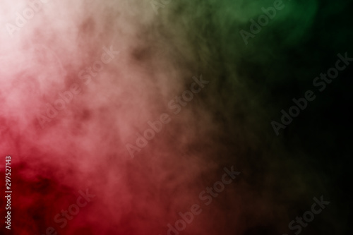 Abstract smoke isolated on black background Rainbow powder Out of focus