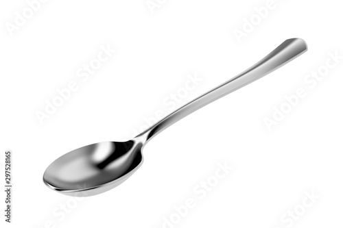 Silver spoon isolated on white