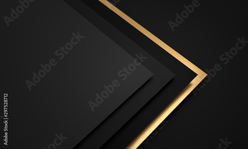 Mockup of black and dark gray and golden cards - 3D illustration