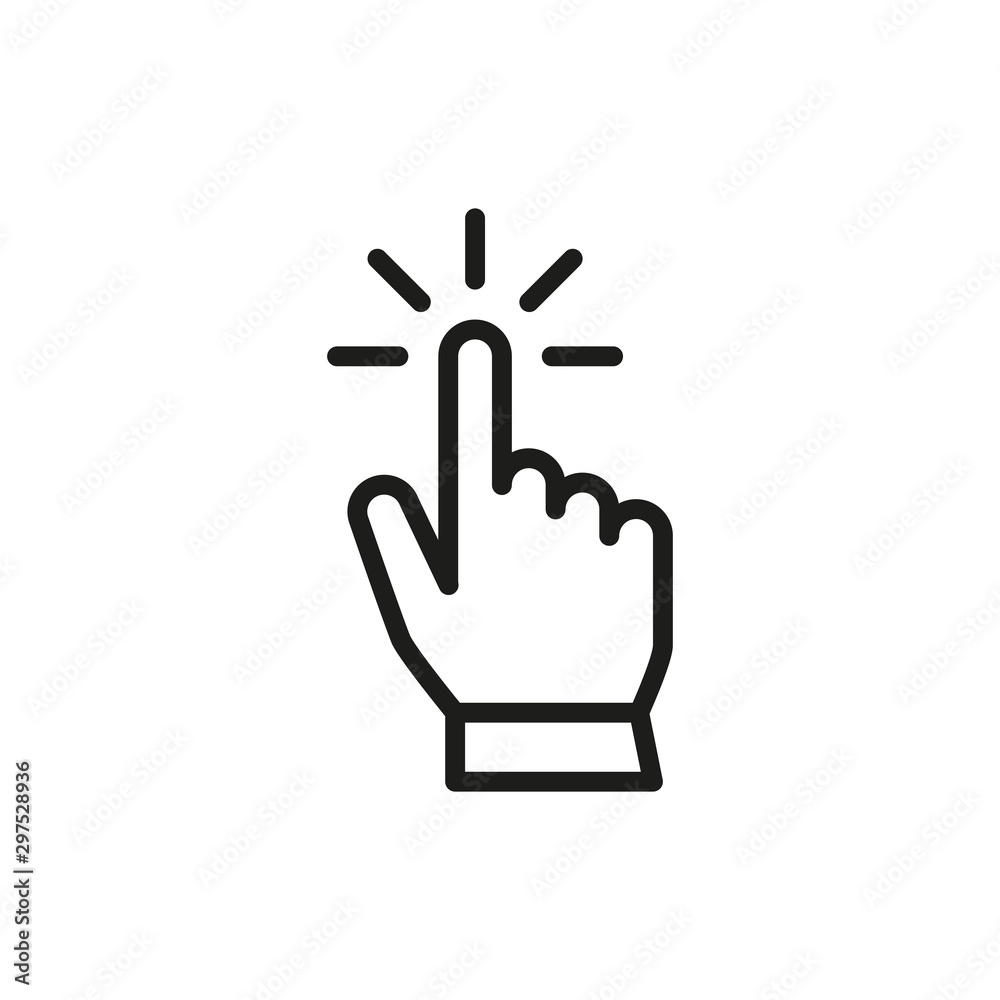 Hand pointer or cursor mouse clicking linear icon symbol Hand pointer or cursor mouse clicking linear icon symbol