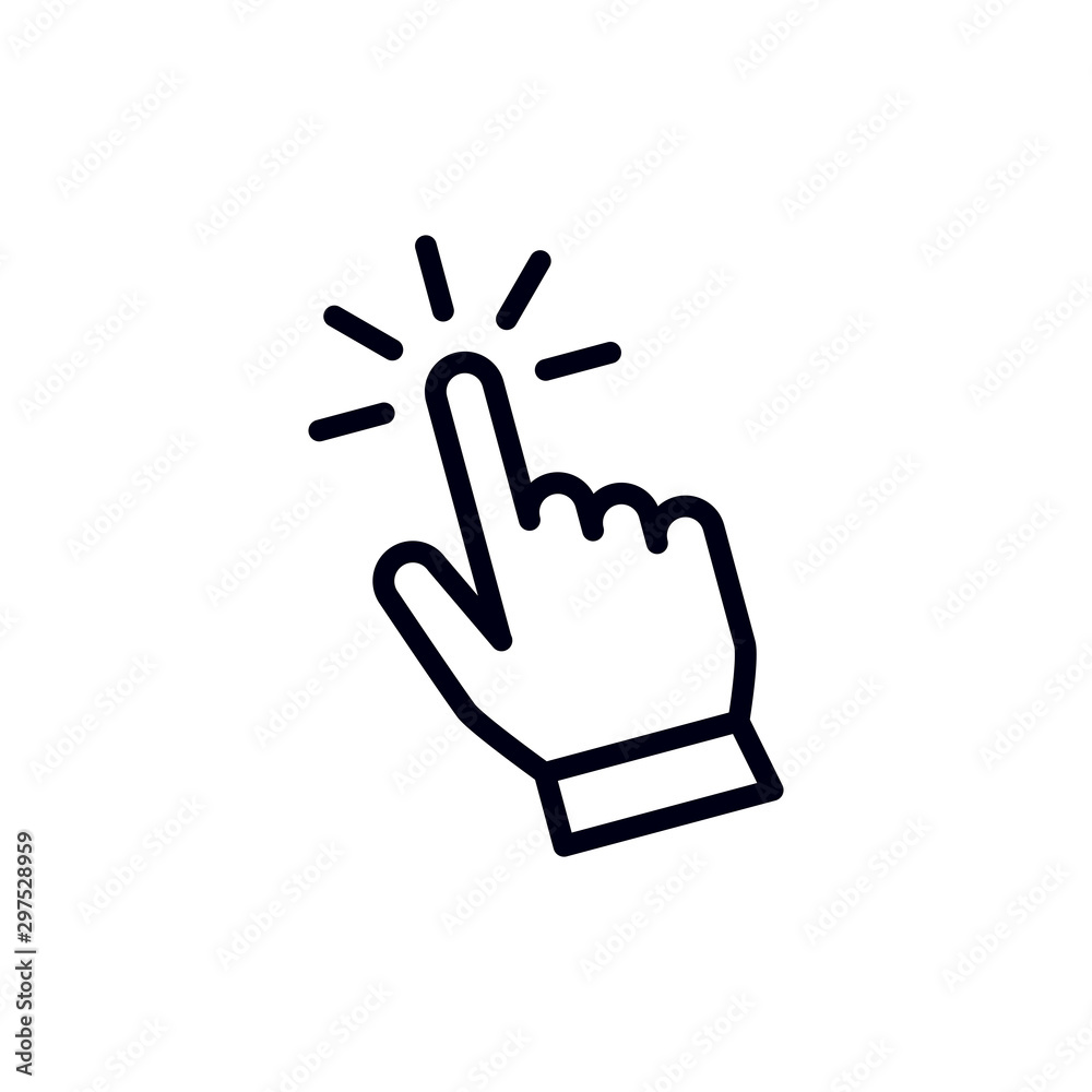 Hand pointer or cursor mouse clicking linear icon symbol Hand pointer or cursor mouse clicking linear icon symbol