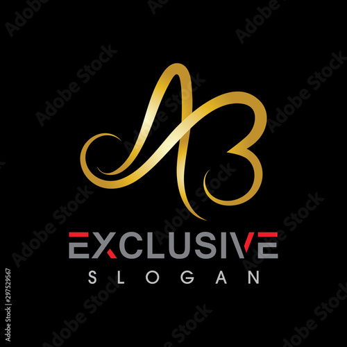 AB Letter Logo Design exclusive with background Vector