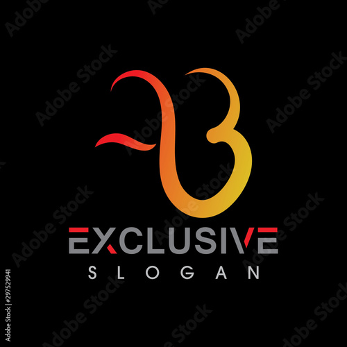AB Letter Logo Design exclusive with background Vector