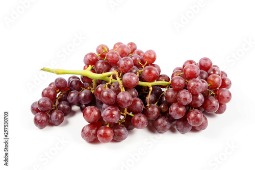 Ripe red grape on a white background, freshness