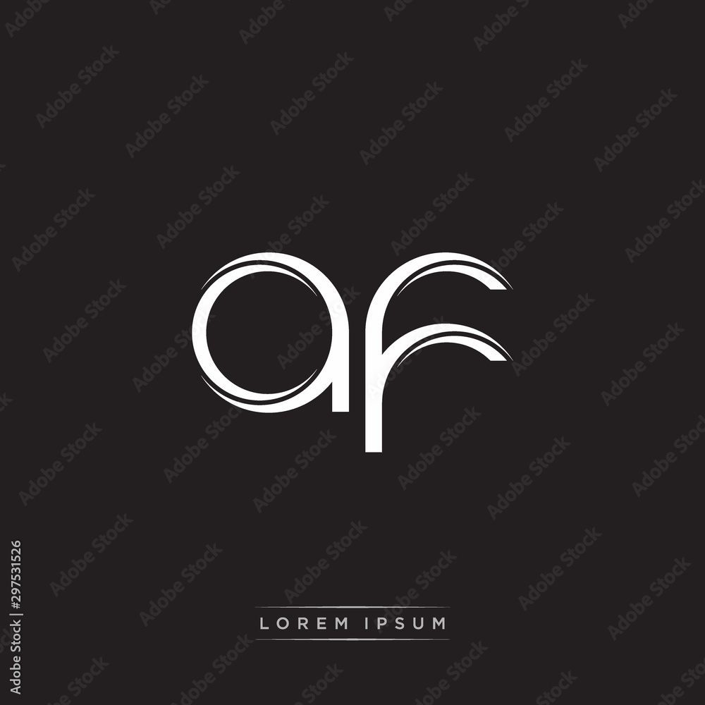 AF Initial Letter Split Lowercase Logo Modern Monogram Template Isolated on Black White AF Initial Letter Split Lowercase Logo Modern Monogram Template Isolated on Black White