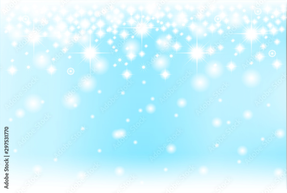 冬とクリスマスシーズンの光と雪の背景