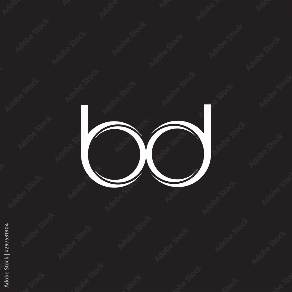 BD Initial Letter Split Lowercase Logo Modern Monogram Template Isolated on Black White BD Initial Letter Split Lowercase Logo Modern Monogram Template Isolated on Black White