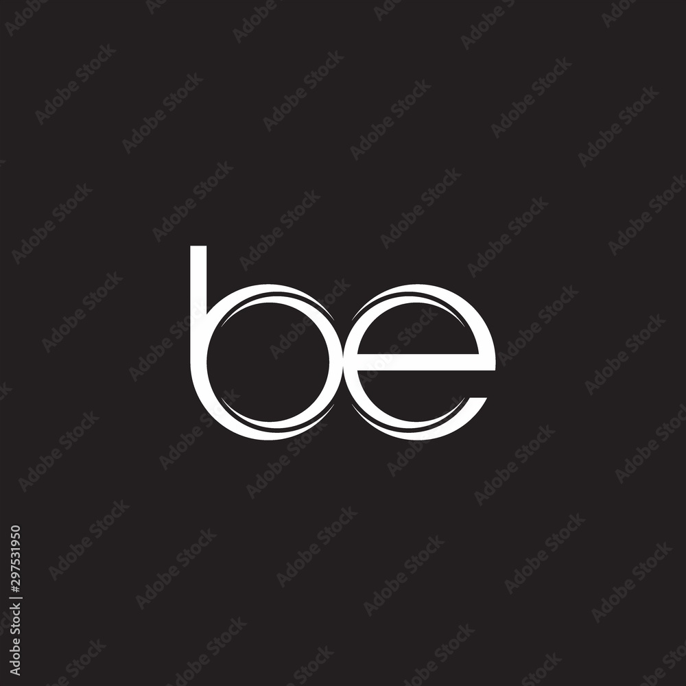 BE Initial Letter Split Lowercase Logo Modern Monogram Template Isolated on Black White BE Initial Letter Split Lowercase Logo Modern Monogram Template Isolated on Black White