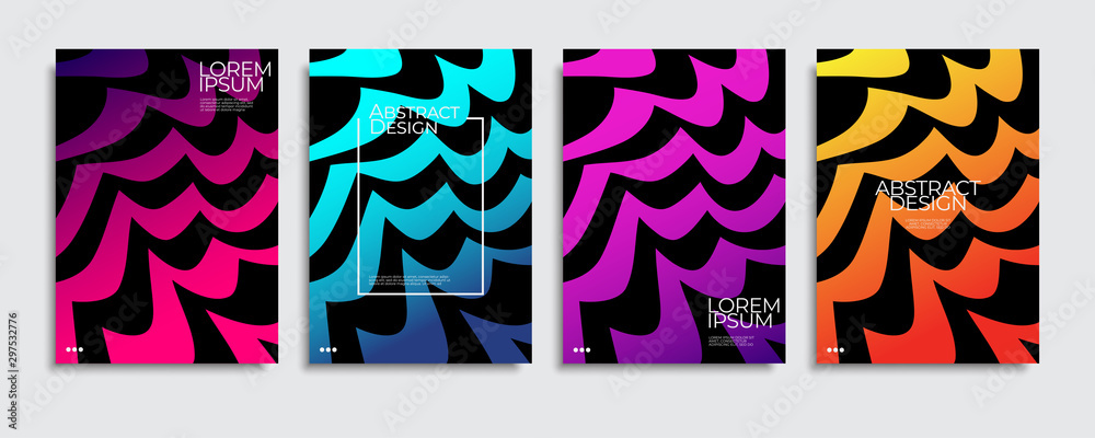 Obraz premium Brochure cover templates set. Minimal colorful gradient abstract background. A4 eps10 vector.