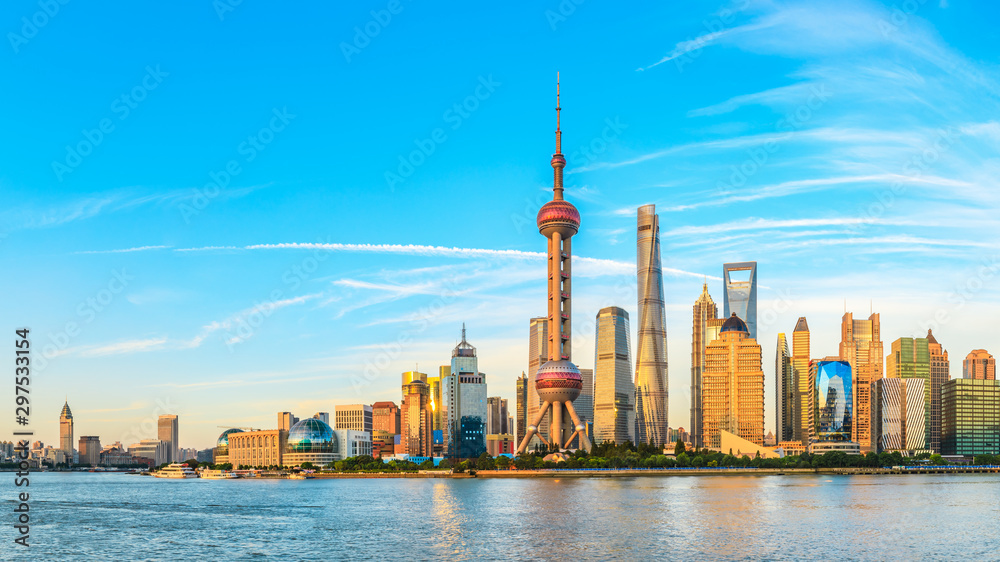 Architectural landscape and city skyline in Shanghai